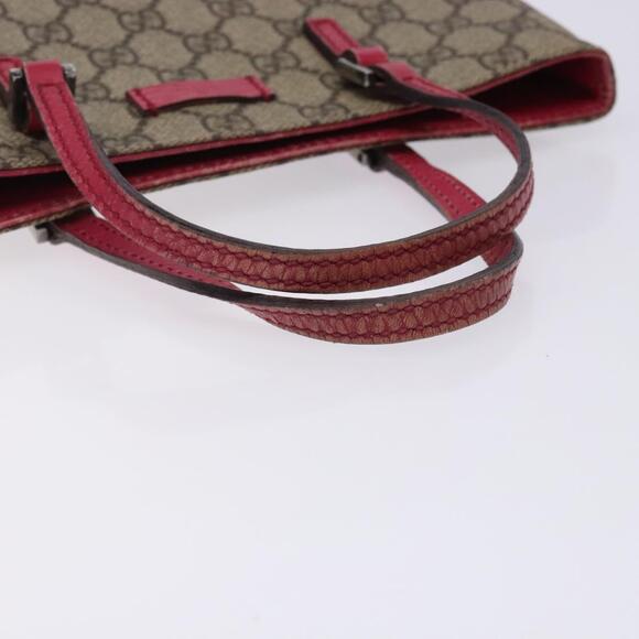 GUCCI GG Supreme Hand Bag Pvc Beige Silver - Picture 7 of 16